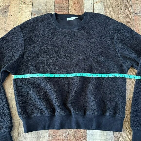 Good American Black Sherpa Fleece Sweatshirt & Joggers Set Size 1 - Picture 3 of 12